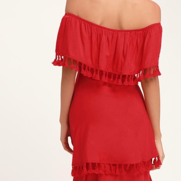 Lulu’s Red Fringe Dress - Picture 4 of 4